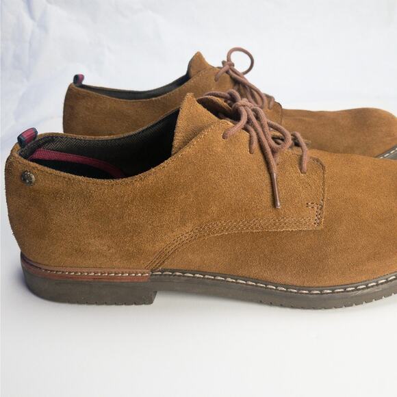 Timberland Suede Oxford Shoes Men’s 12 Tan Grip Sole Almond Toe Comfort Insole - Picture 7 of 13